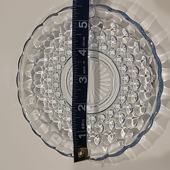 Anchor Hocking Vintage Circa 60s Blue Tint Glass Dessert Plate Set of 4 - Picture 6 of 6